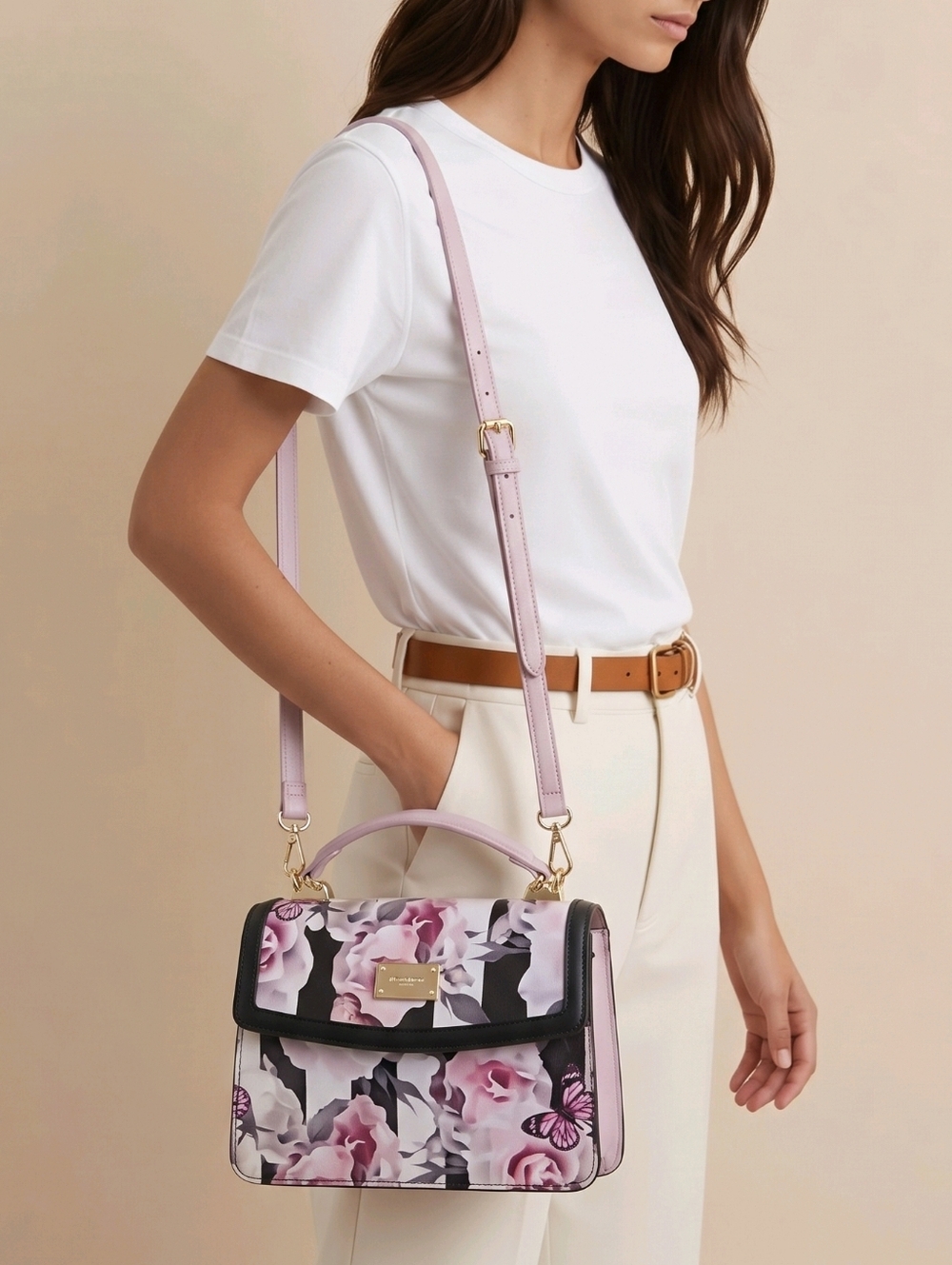 Luv Betsey by Betsey Johnson Floral Butterfly Stripe Crossbody Bag